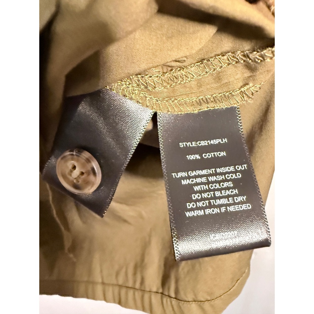 Sanctuary Olive Green Cotton V-Neck Button Front 3/4 Sleeve Blouse XS CB2145PLH - Picture 4 of 7